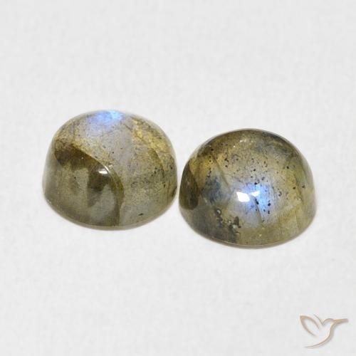 Gemas de Labradorita Multicolor natural de 3.02 ct, Redondo, Translúcido