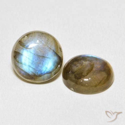 Gemas de Labradorita Multicolor natural de 11.18 ct, Redondo, Translúcido