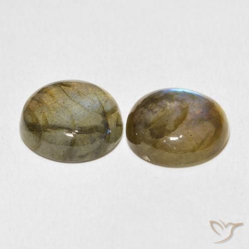 Gemas de Labradorita Multicolor natural de 11.18 ct, Redondo, Translúcido