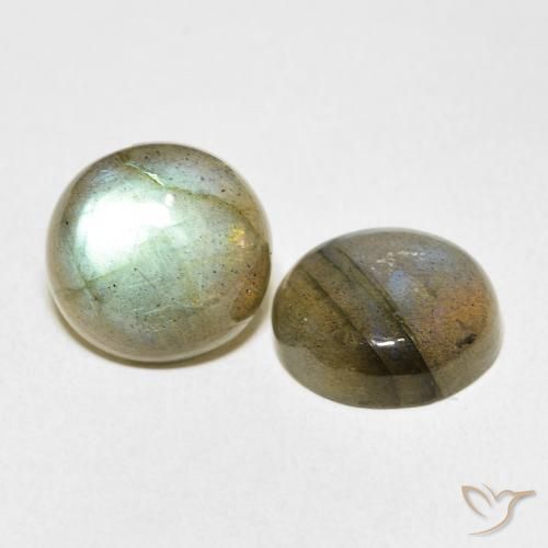 Gemas de Labradorita Multicolor natural de 13.90 ct, Redondo, Translúcido
