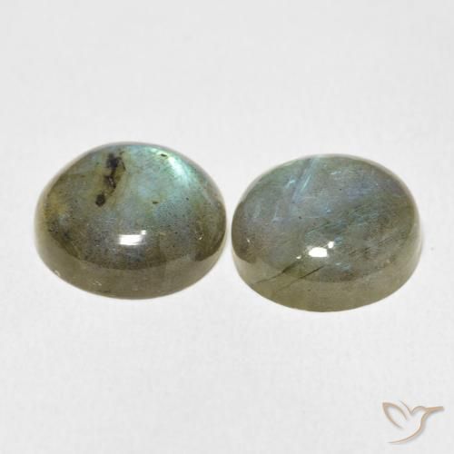 Gemas de Labradorita Multicolor natural de 16.03 ct, Redondo, Translúcido