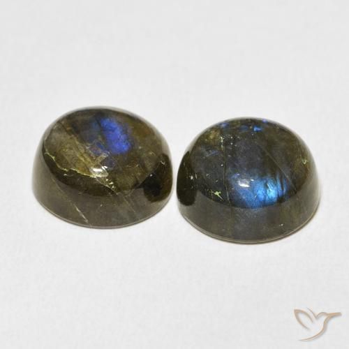 Gemas de Labradorita Multicolor natural de 15.47 ct, Redondo, Translúcido