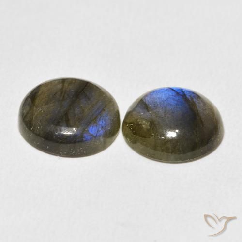 Gemas de Labradorita Multicolor natural de 12.98 ct, Redondo, Translúcido