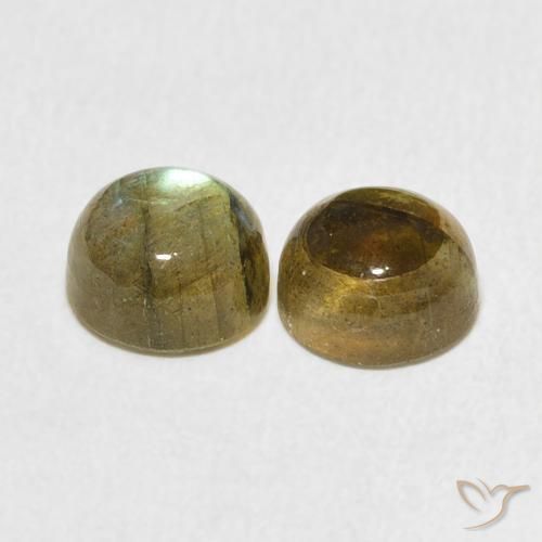 Gemas de Labradorita Multicolor natural de 3.50 ct, Redondo, Translúcido