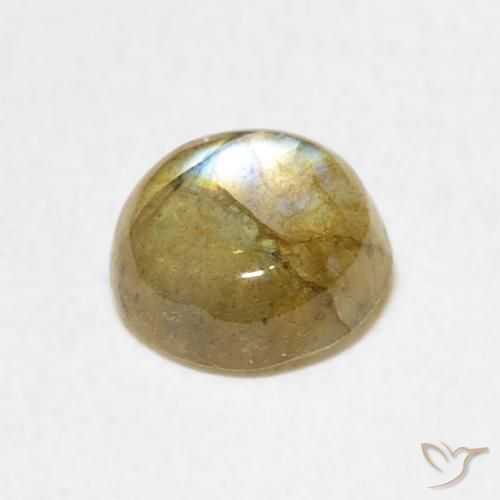 Labradorita Multicolor natural de 1.33 ct, Redondo, Translúcido