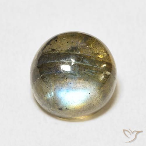 3.82ct Natural Multicolor Labradorita, Redondo, Translúcido