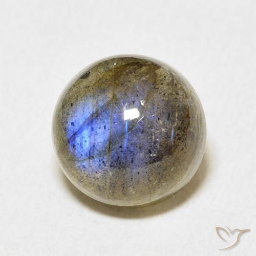 Labradorita Multicolor natural de 4.03 ct, Redondo, Translúcido