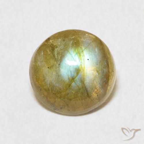 1.62ct Natural Multicolor labradorita, Redondo, Translúcido