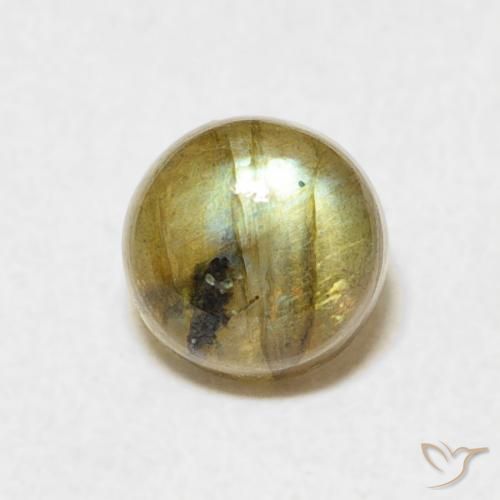1.14ct Natural Multicolor Labradorita, Redondo, Translúcido