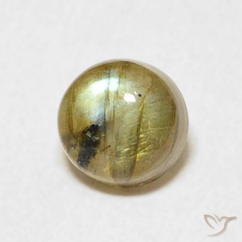 Labradorita Multicolor natural de 1.14 ct, Redondo, Translúcido