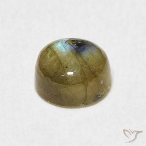 Labradorita Multicolor natural de 1.14 ct, Redondo, Translúcido