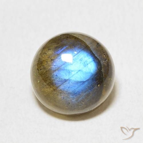3.53ct Natural Multicolor Labradorita, Redondo, Translúcido