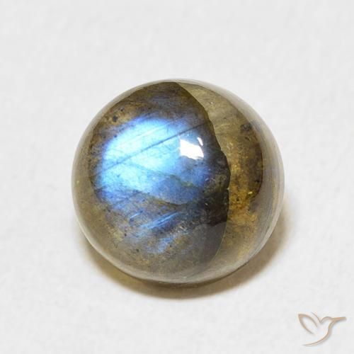 Labradorita Multicolor natural de 3.53 ct, Redondo, Translúcido