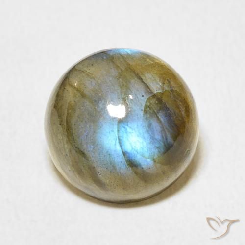 6.22ct Natural Multicolor Labradorita, Redondo, Translúcido