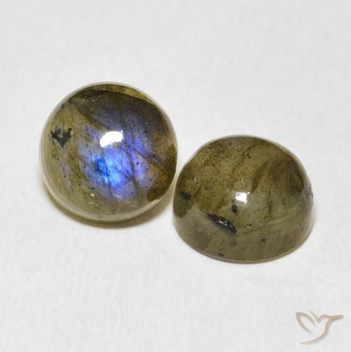 Gemas de Labradorita Multicolor natural de 7.00 ct, Redondo, Translúcido