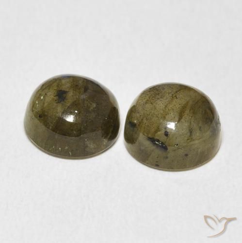 Gemas de Labradorita Multicolor natural de 7.00 ct, Redondo, Translúcido