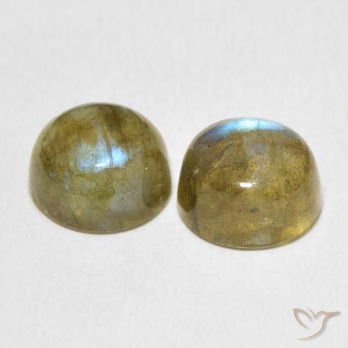 Gemas de Labradorita Multicolor natural de 7.29 ct, Redondo, Translúcido