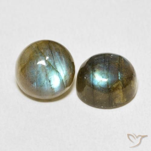Gemas de Labradorita Multicolor natural de 7.23 ct, Redondo, Translúcido