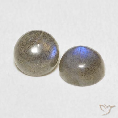 Gemas de Labradorita Multicolor natural de 2.14 ct, Redondo, Translúcido