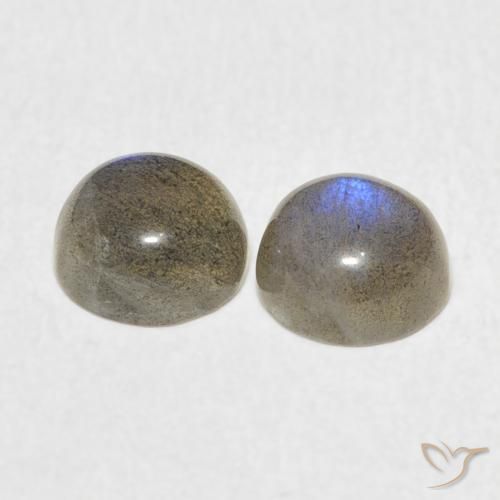 Gemas de Labradorita Multicolor natural de 2.14 ct, Redondo, Translúcido