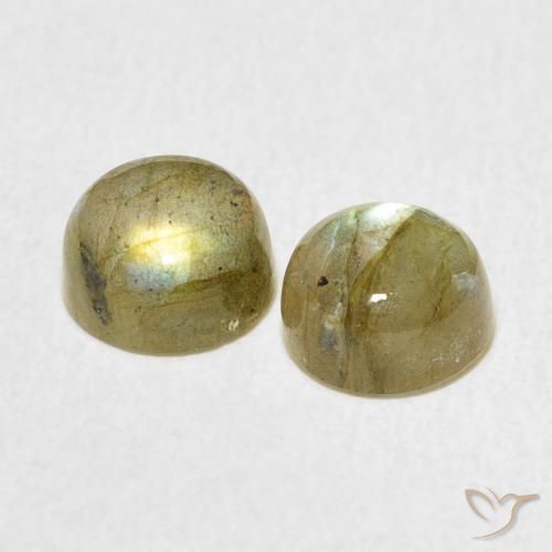Gemas de Labradorita Multicolor natural de 2.31 ct, Redondo, Translúcido