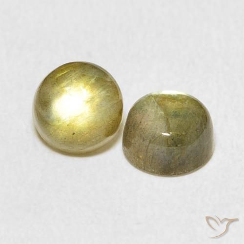 Gemas de Labradorita Multicolor natural de 2.50 ct, Redondo, Translúcido
