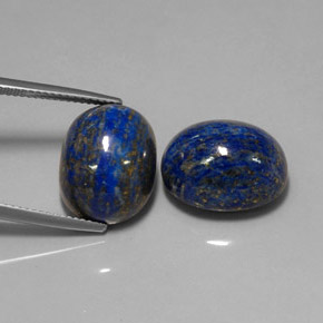 Gemas de lapislázuli azul natural de  ct, corte óvalo, opaco
