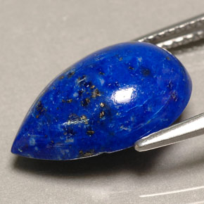 Lapislázuli azul natural de 4,34 ct, en forma de pera, opaco
