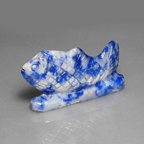 Lapislázuli azul natural de 33,70 ct, forma elegante, opaco