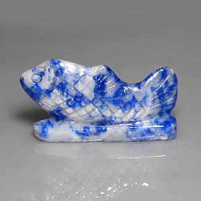 Lapislázuli azul natural de 33,70 ct, forma elegante, opaco