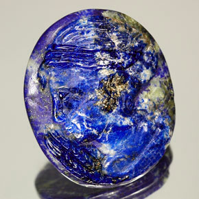 Lapislázuli azul natural de 48,98 ct, forma elegante, opaco