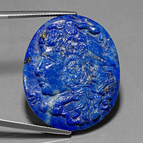 Lapislázuli azul natural de 43,12 ct, forma elegante, opaco