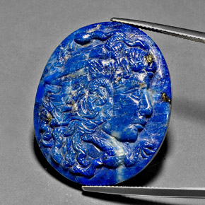 Lapislázuli azul natural de 43,12 ct, forma elegante, opaco