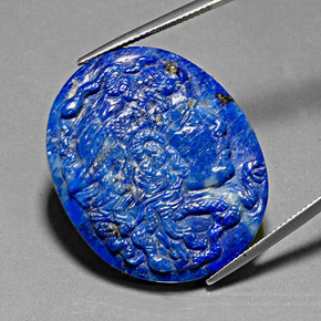 Lapislázuli azul natural de 43,12 ct, forma elegante, opaco