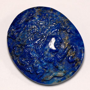 Lapislázuli azul natural de 43,21 ct, forma elegante, opaco