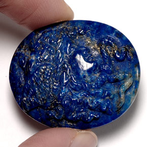 Lapislázuli azul natural de 43,21 ct, forma elegante, opaco