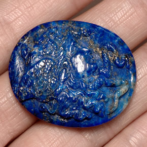 Lapislázuli azul natural de 43,21 ct, forma elegante, opaco