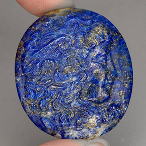 Lapislázuli azul natural de 42,59 ct, forma elegante, opaco