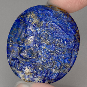 Lapislázuli azul natural de 42,59 ct, forma elegante, opaco