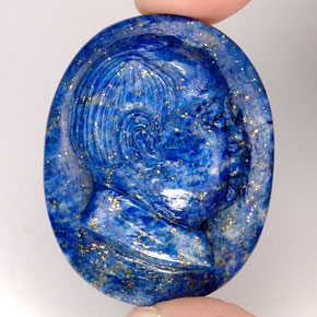 Lapislázuli azul natural de 55,96 ct, forma elegante, opaco