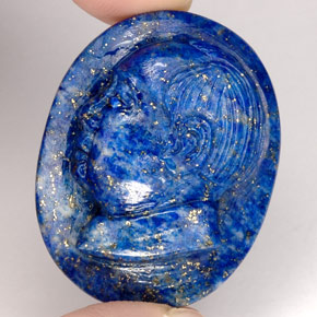Lapislázuli azul natural de 55,96 ct, forma elegante, opaco