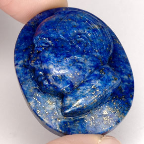 Lapislázuli azul natural de 55,96 ct, forma elegante, opaco