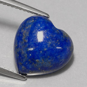 Lapislázuli azul natural de 5,31 ct, forma de corazón, opaco