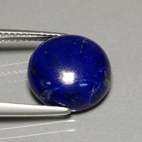 Lapislázuli azul natural de 5,37 ct, corte redondo, opaco