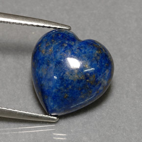 Lapislázuli azul natural de 6,02 ct, forma de corazón, opaco