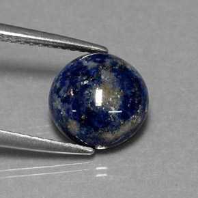 Lapislázuli azul natural de 3,05 ct, corte redondo, opaco