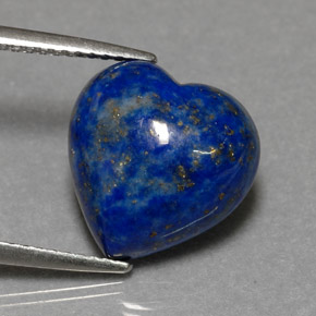 Lapislázuli azul natural de 5,64 ct, forma de corazón, opaco