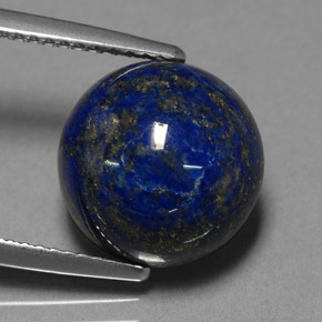 Lapislázuli azul natural de 10,42 ct, corte redondo, opaco