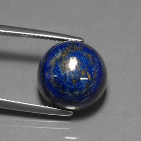 Lapislázuli azul natural de 15,77 ct, corte redondo, opaco