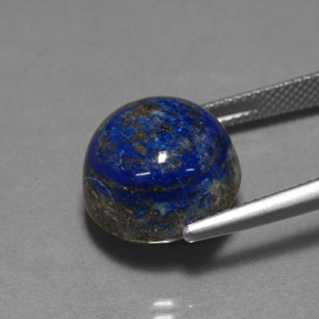 Lapislázuli azul natural de 15,77 ct, corte redondo, opaco